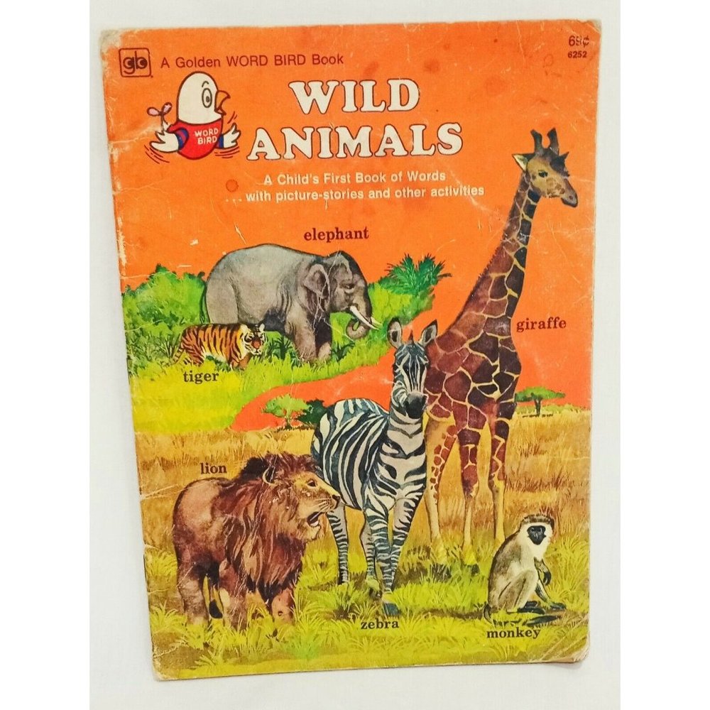 Wild Animals Golden Word Bird Book Paperback 1977 Picture Stories